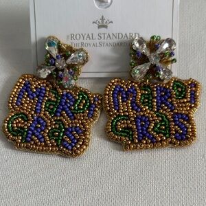 The Royal Standard Gold and Purple Mardi Gras Earrings